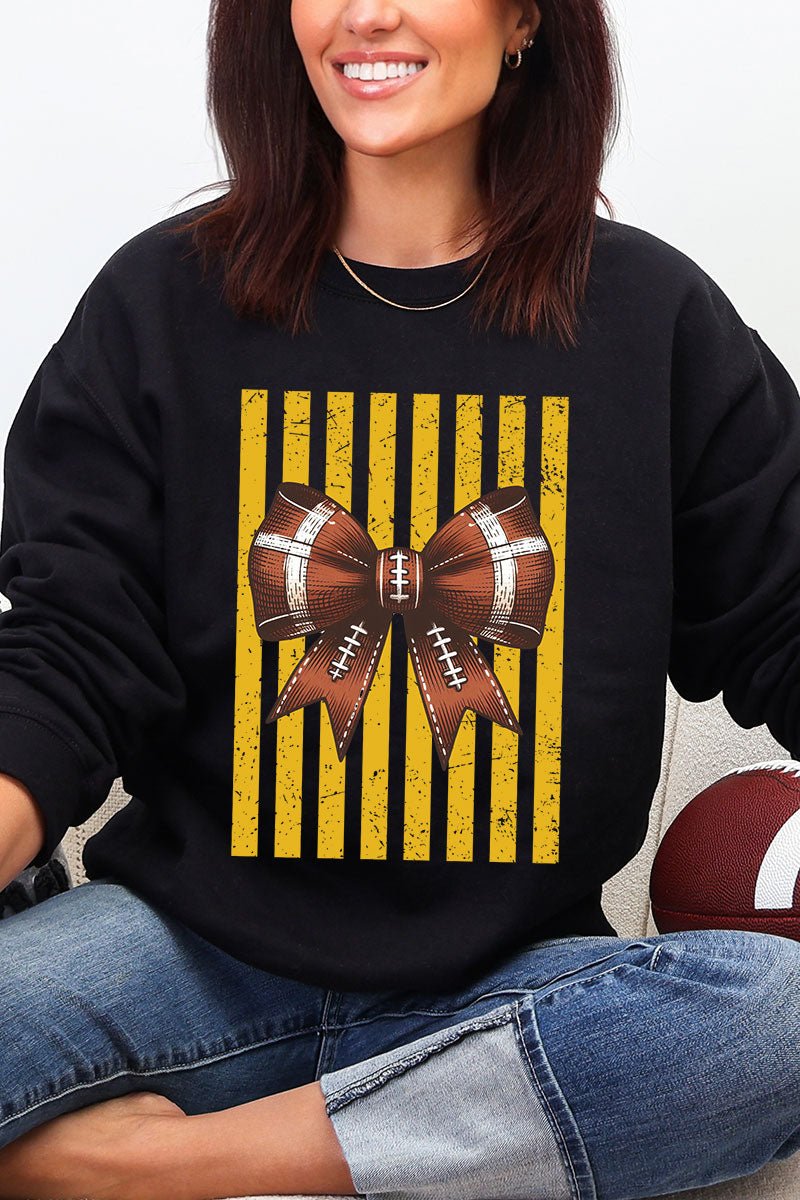 Yellow Gold Varsity Bow Heavy Blend Crew Sweatshirt - Wholesale Accessory Market