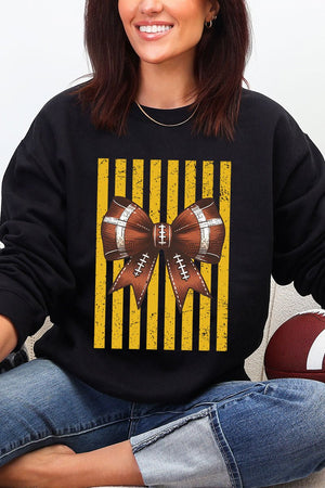 Yellow Gold Varsity Bow Heavy Blend Crew Sweatshirt - Wholesale Accessory Market