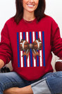 Blue & White Varsity Bow Heavy Blend Crew Sweatshirt - Wholesale Accessory Market