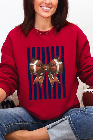 Navy Varsity Bow Heavy Blend Crew Sweatshirt - Wholesale Accessory Market
