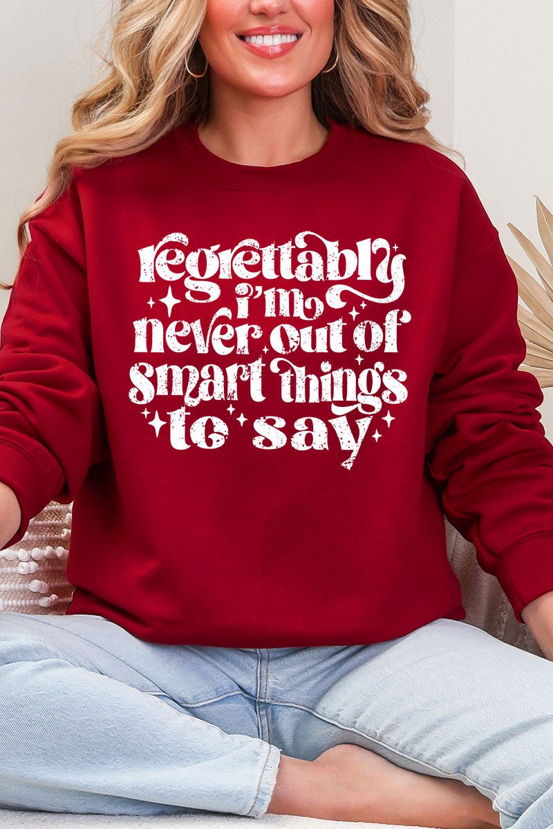 Never Out Of Smart Things Heavy Blend Crew Sweatshirt - Wholesale Accessory Market