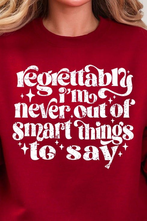 Never Out Of Smart Things Heavy Blend Crew Sweatshirt - Wholesale Accessory Market