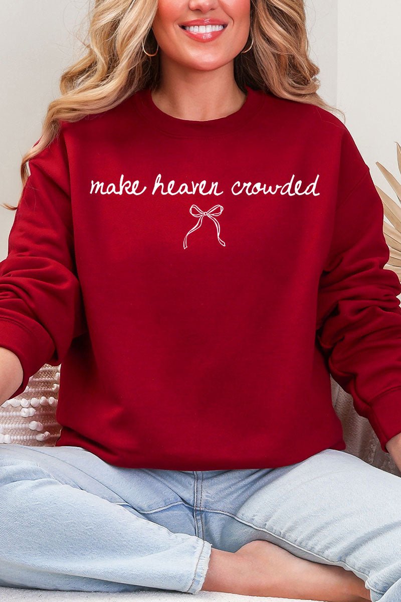White Make Heaven Crowded Coquette Heavy Blend Crew Sweatshirt - Wholesale Accessory Market
