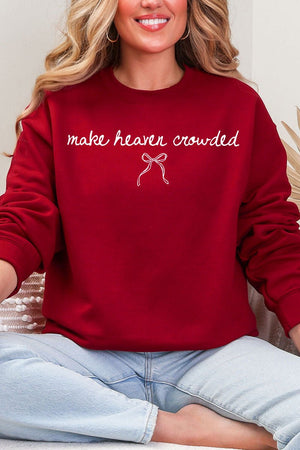 White Make Heaven Crowded Coquette Heavy Blend Crew Sweatshirt - Wholesale Accessory Market