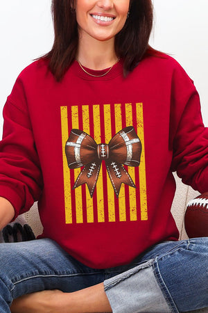 Yellow Gold Varsity Bow Heavy Blend Crew Sweatshirt - Wholesale Accessory Market