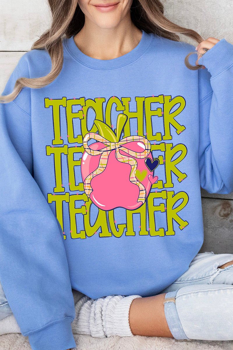 Apple For The Teacher Heavy Blend Crew Sweatshirt - Wholesale Accessory Market