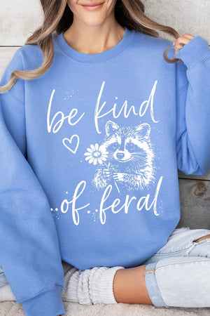 Be Kind Of Feral Raccoon Heavy Blend Crew Sweatshirt - Wholesale Accessory Market