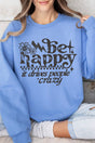Black Be Happy Heavy Blend Crew Sweatshirt - Wholesale Accessory Market