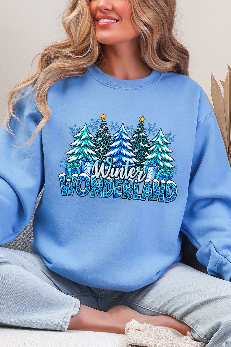 Blue Winter Wonderland Heavy Blend Crew Sweatshirt - Wholesale Accessory Market