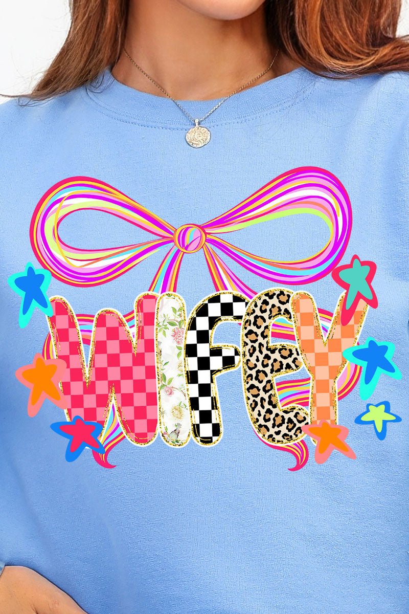 Colorful Preppy Wifey Heavy Blend Crew Sweatshirt - Wholesale Accessory Market