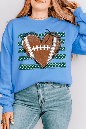 Green Football Sweetheart Heavy Blend Crew Sweatshirt - Wholesale Accessory Market