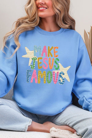Make Jesus Famous Heavy Blend Crew Sweatshirt - Wholesale Accessory Market