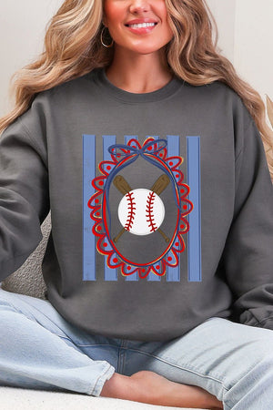 Baseball Stripes Heavy Blend Crew Sweatshirt - Wholesale Accessory Market
