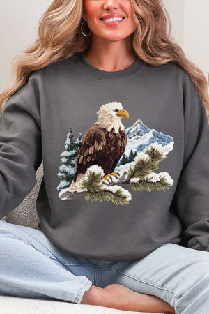 Faux Yarn Winter Eagle Heavy Blend Crew Sweatshirt - Wholesale Accessory Market