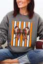 Fiery Orange & White Varsity Bow Heavy Blend Crew Sweatshirt - Wholesale Accessory Market