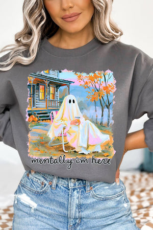 Ghost Mentally I'm Here Heavy Blend Crew Sweatshirt - Wholesale Accessory Market