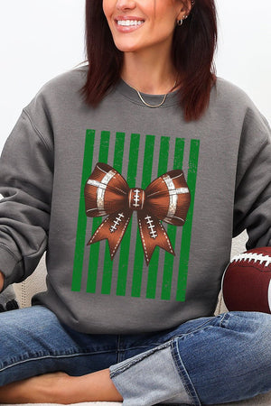 Green Varsity Bow Heavy Blend Crew Sweatshirt - Wholesale Accessory Market
