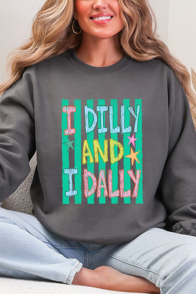 I Dilly & I Dally Heavy Blend Crew Sweatshirt - Wholesale Accessory Market