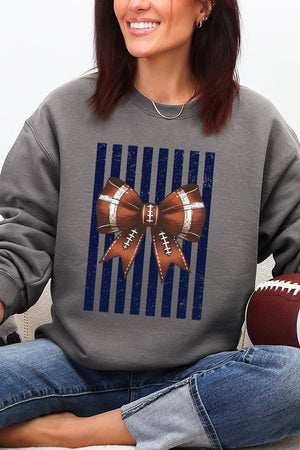 Navy Varsity Bow Heavy Blend Crew Sweatshirt - Wholesale Accessory Market