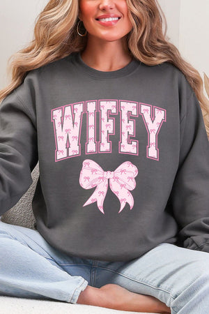 Pink Wifey Coquette Heavy Blend Crew Sweatshirt - Wholesale Accessory Market