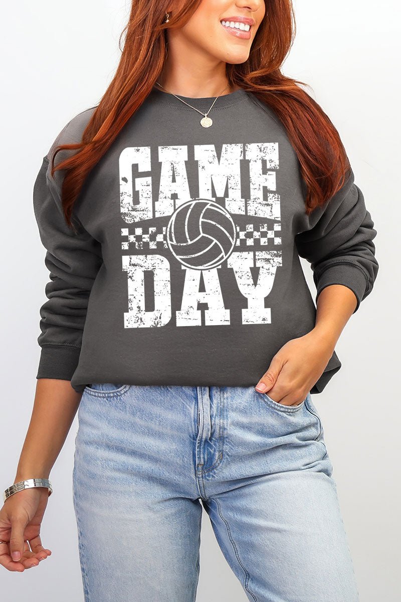 Retro Volleyball Game Day Heavy Blend Crew Sweatshirt - Wholesale Accessory Market