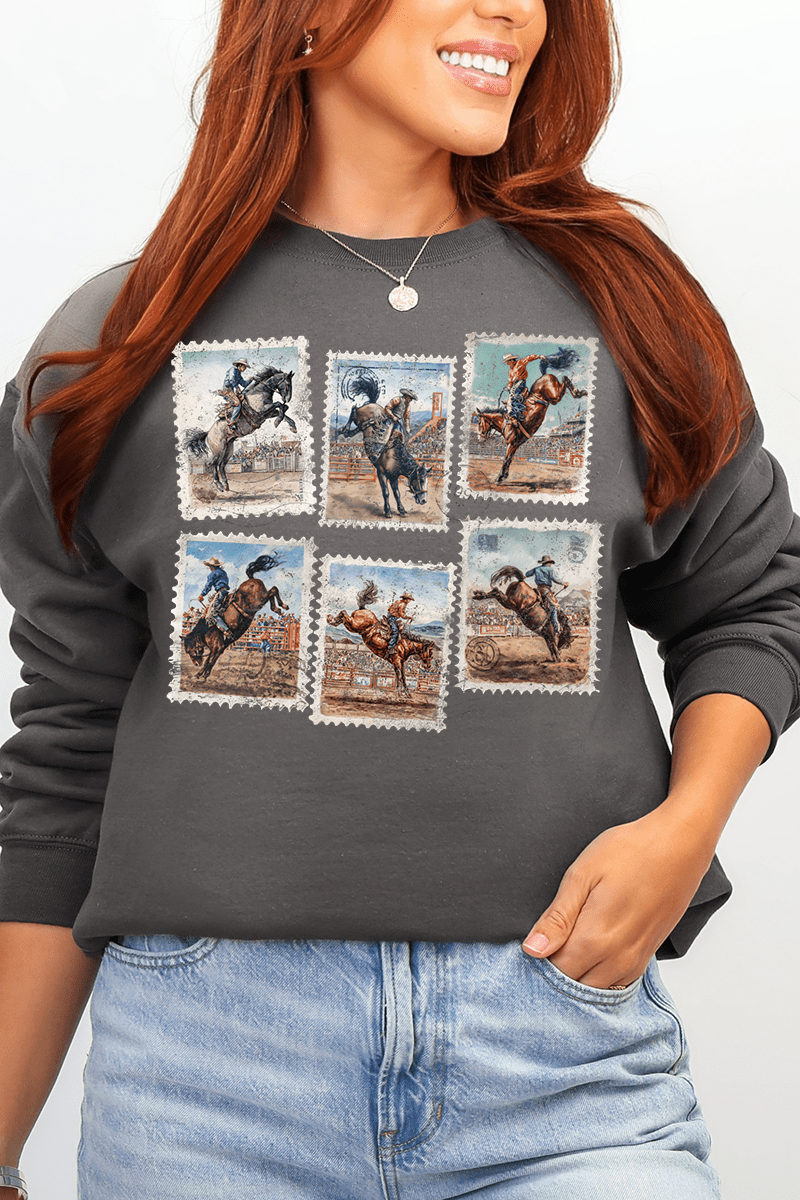 Rodeo Stamps Heavy Blend Crew Sweatshirt - Wholesale Accessory Market