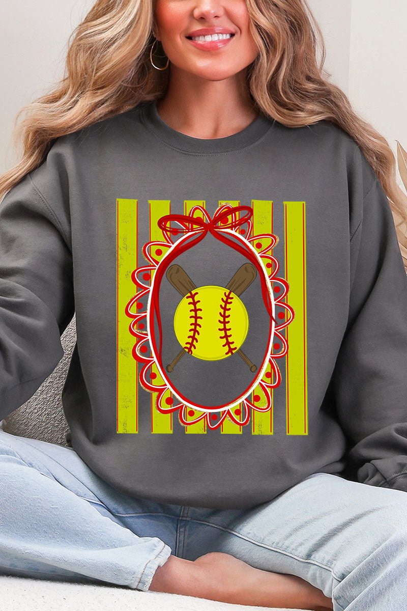 Softball Stripes Heavy Blend Crew Sweatshirt - Wholesale Accessory Market