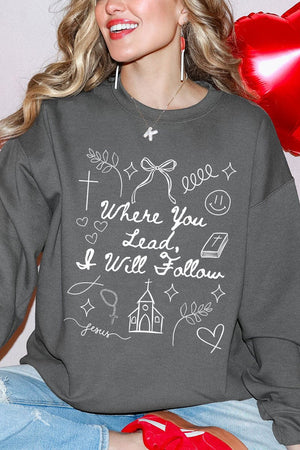 Where You Lead, I Will Follow Heavy Blend Crew Sweatshirt - Wholesale Accessory Market