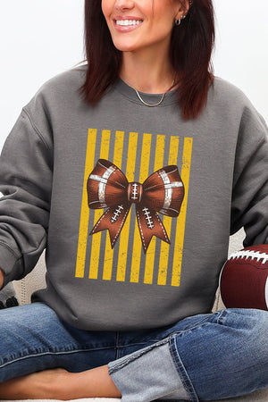 Yellow Gold Varsity Bow Heavy Blend Crew Sweatshirt - Wholesale Accessory Market