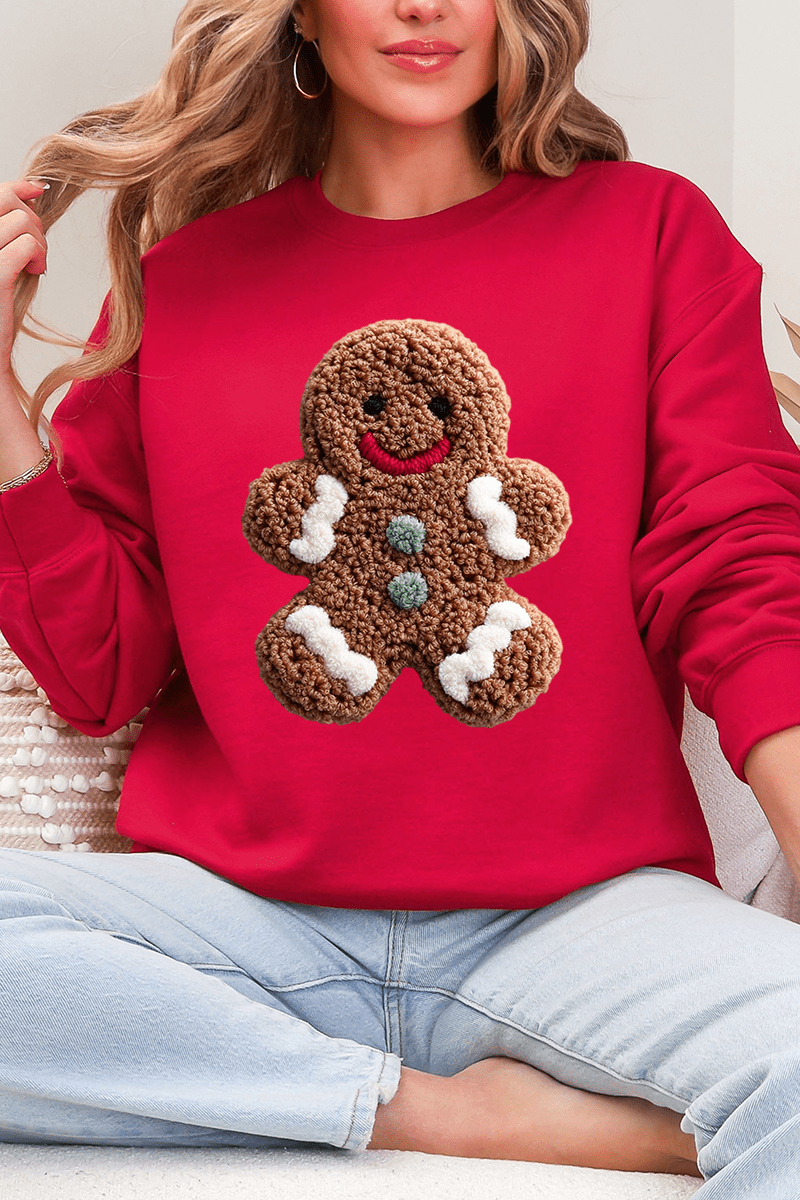 Faux Yarn Gingerbread Kisses Heavy Blend Crew Sweatshirt - Wholesale Accessory Market