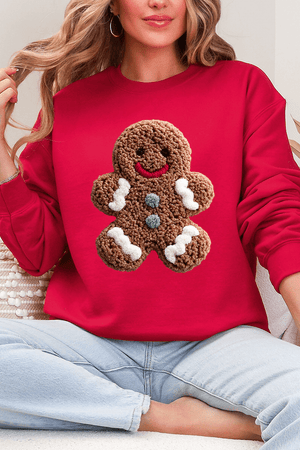 Faux Yarn Gingerbread Kisses Heavy Blend Crew Sweatshirt - Wholesale Accessory Market