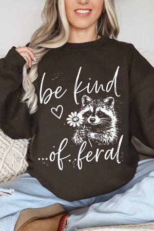 Be Kind Of Feral Raccoon Heavy Blend Crew Sweatshirt - Wholesale Accessory Market
