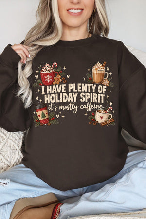 Caffeinated Holiday Spirit Heavy Blend Crew Sweatshirt - Wholesale Accessory Market
