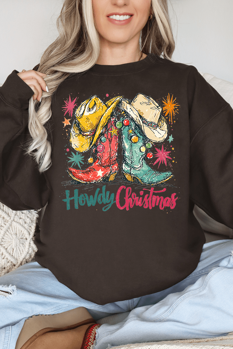 Christmas Boot Scootin' Heavy Blend Crew Sweatshirt - Wholesale Accessory Market