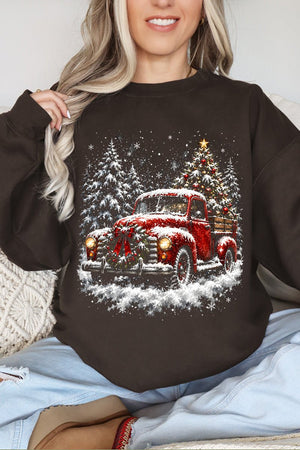 Evergreen Christmas Drive Heavy Blend Crew Sweatshirt - Wholesale Accessory Market
