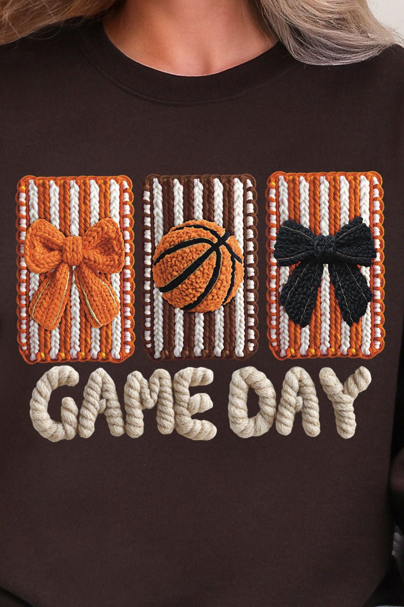 Faux Yarn Coquette Game Day Heavy Blend Crew Sweatshirt - Wholesale Accessory Market