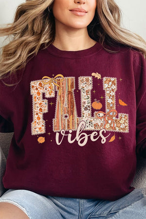 Lace Fall VIbes Heavy - weight Crew Sweatshirt - Wholesale Accessory Market