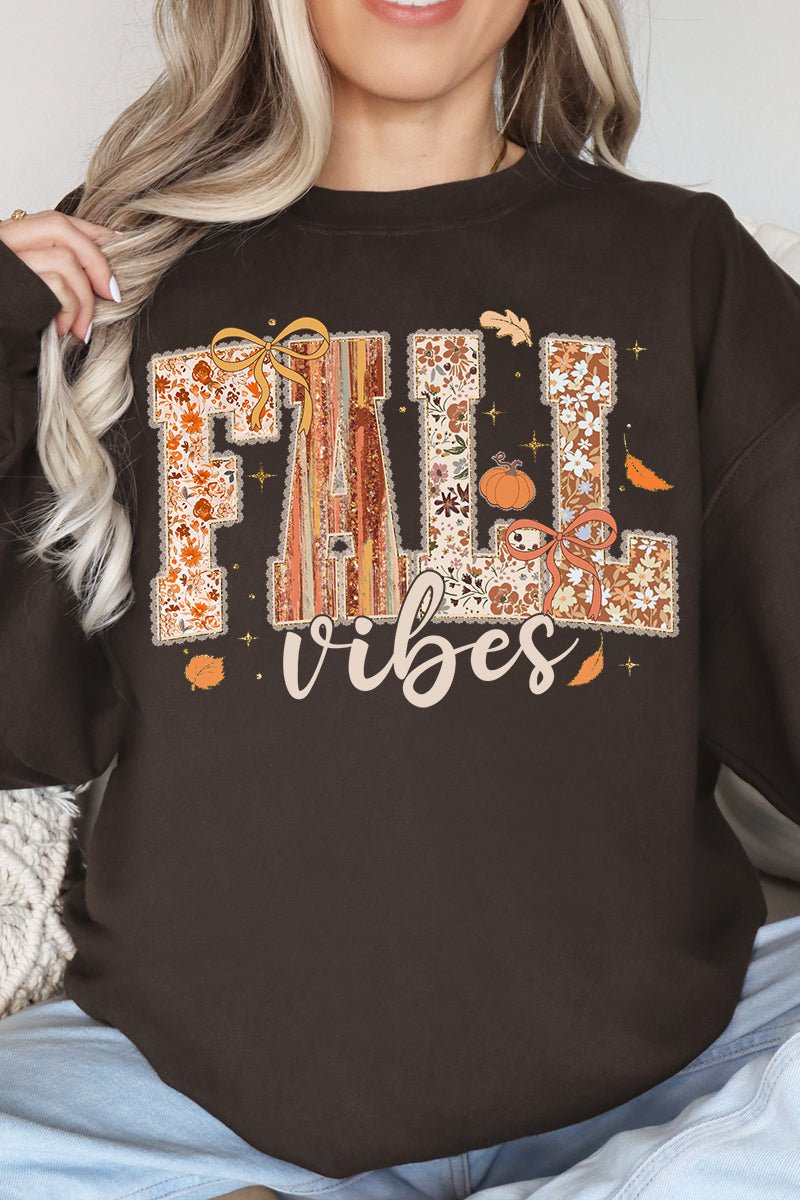 Lace Fall VIbes Heavy - weight Crew Sweatshirt - Wholesale Accessory Market