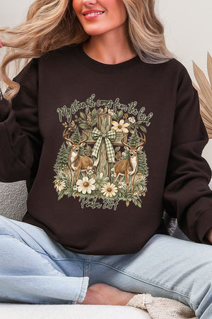 My Strength Woodland Deer Heavy Blend Crew Sweatshirt - Wholesale Accessory Market