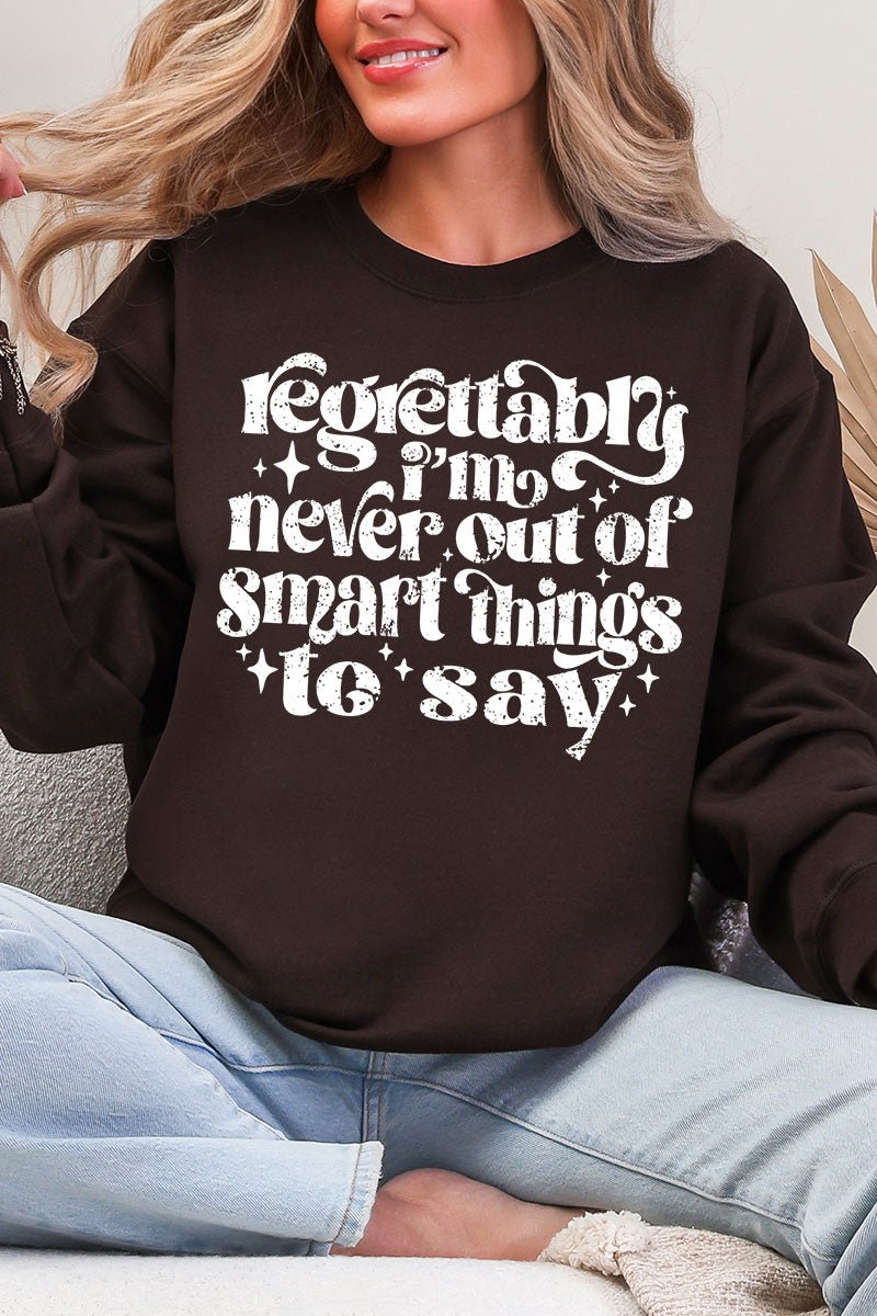 Never Out Of Smart Things Heavy Blend Crew Sweatshirt - Wholesale Accessory Market