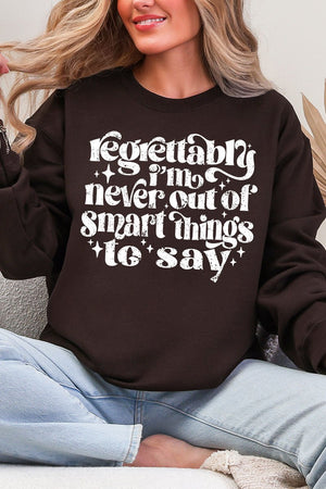 Never Out Of Smart Things Heavy Blend Crew Sweatshirt - Wholesale Accessory Market