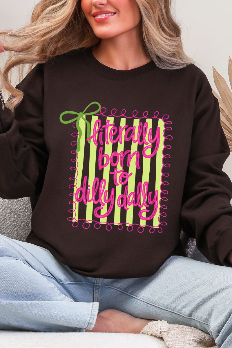 Swirls & Stripes Dilly Dally Heavy Blend Crew Sweatshirt - Wholesale Accessory Market