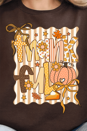 Thankful Doodle Coquette Heavy - weight Crew Sweatshirt - Wholesale Accessory Market