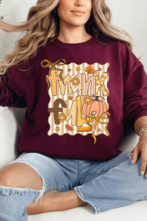 Thankful Doodle Coquette Heavy - weight Crew Sweatshirt - Wholesale Accessory Market
