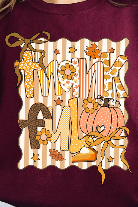 Thankful Doodle Coquette Heavy - weight Crew Sweatshirt - Wholesale Accessory Market