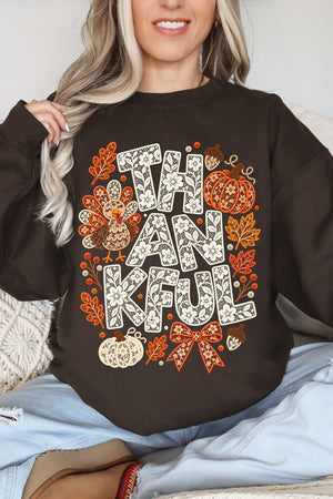 Thankful Lacework Heavy Blend Crew Sweatshirt - Wholesale Accessory Market