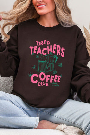 Tired Teachers Coffee Club Heavy Blend Crew Sweatshirt - Wholesale Accessory Market