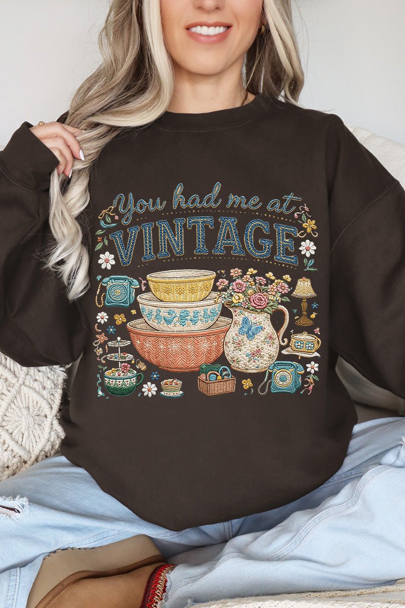 Vintage Threaded Treasures Heavy Blend Crew Sweatshirt - Wholesale Accessory Market