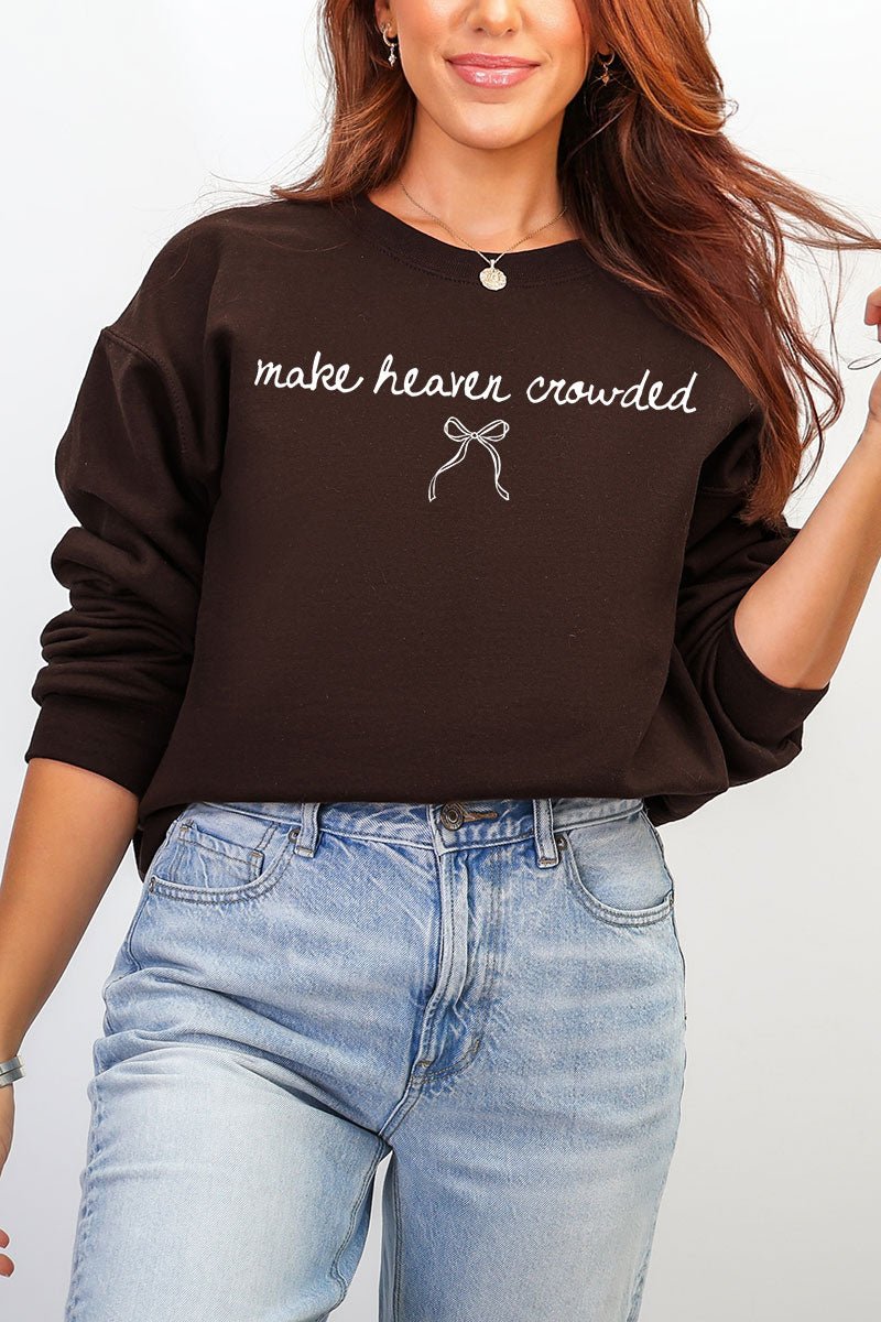 White Make Heaven Crowded Coquette Heavy Blend Crew Sweatshirt - Wholesale Accessory Market
