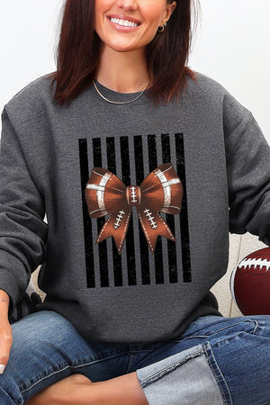 Black Varsity Bow Heavy Blend Crew Sweatshirt - Wholesale Accessory Market